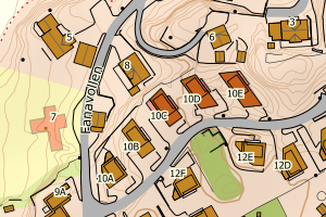 Kartbilde fra WMS-tjeneste av avviket