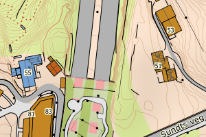 Kartbilde fra WMS-tjeneste av avviket