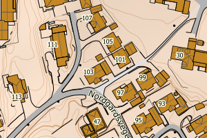 Kartbilde fra WMS-tjeneste av avviket