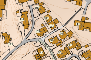 Kartbilde fra WMS-tjeneste av avviket