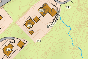 Kartbilde fra WMS-tjeneste av avviket