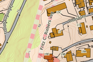 Kartbilde fra WMS-tjeneste av avviket