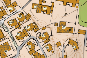 Kartbilde fra WMS-tjeneste av avviket