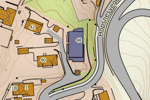 Kartbilde fra WMS-tjeneste av avviket