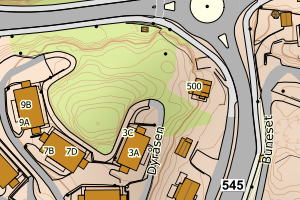 Kartbilde fra WMS-tjeneste av avviket