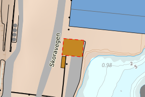Kartbilde fra WMS-tjeneste av avviket