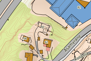 Kartbilde fra WMS-tjeneste av avviket