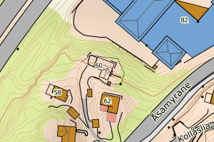 Kartbilde fra WMS-tjeneste av avviket