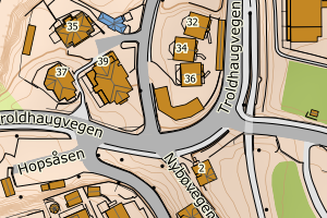 Kartbilde fra WMS-tjeneste av avviket