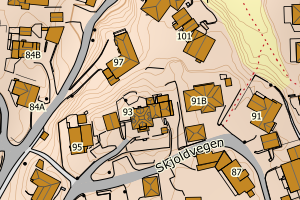 Kartbilde fra WMS-tjeneste av avviket