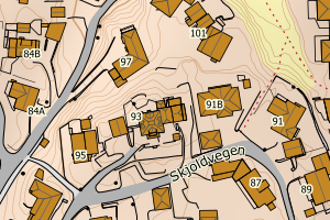 Kartbilde fra WMS-tjeneste av avviket