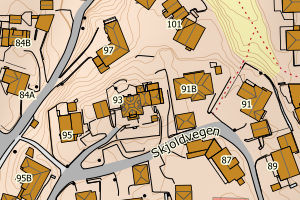 Kartbilde fra WMS-tjeneste av avviket