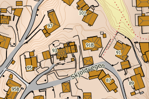 Kartbilde fra WMS-tjeneste av avviket