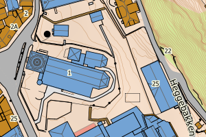 Kartbilde fra WMS-tjeneste av avviket