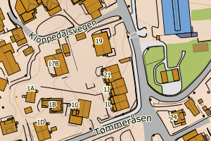 Kartbilde fra WMS-tjeneste av avviket