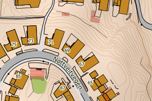 Kartbilde fra WMS-tjeneste av avviket