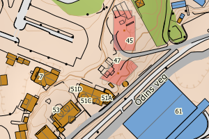 Kartbilde fra WMS-tjeneste av avviket