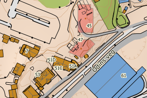 Kartbilde fra WMS-tjeneste av avviket