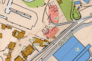 Kartbilde fra WMS-tjeneste av avviket