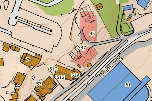 Kartbilde fra WMS-tjeneste av avviket