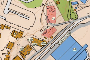 Kartbilde fra WMS-tjeneste av avviket