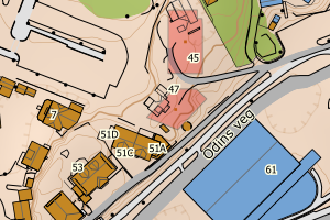Kartbilde fra WMS-tjeneste av avviket