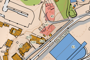 Kartbilde fra WMS-tjeneste av avviket