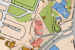 Kartbilde fra WMS-tjeneste av avviket