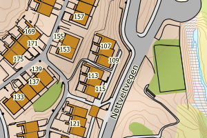 Kartbilde fra WMS-tjeneste av avviket