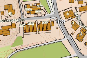 Kartbilde fra WMS-tjeneste av avviket