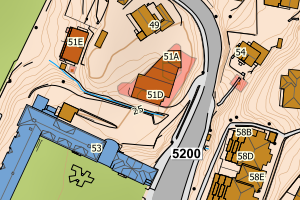 Kartbilde fra WMS-tjeneste av avviket