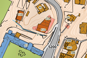 Kartbilde fra WMS-tjeneste av avviket