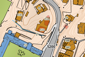 Kartbilde fra WMS-tjeneste av avviket