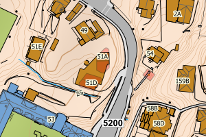 Kartbilde fra WMS-tjeneste av avviket