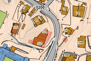 Kartbilde fra WMS-tjeneste av avviket