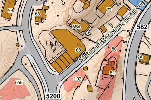 Kartbilde fra WMS-tjeneste av avviket