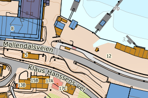 Kartbilde fra WMS-tjeneste av avviket