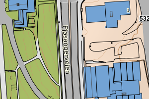 Kartbilde fra WMS-tjeneste av avviket