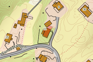 Kartbilde fra WMS-tjeneste av avviket
