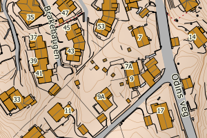 Kartbilde fra WMS-tjeneste av avviket