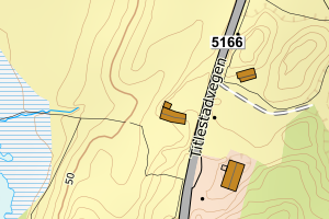 Kartbilde fra WMS-tjeneste av avviket
