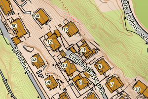 Kartbilde fra WMS-tjeneste av avviket