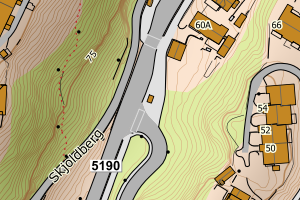 Kartbilde fra WMS-tjeneste av avviket