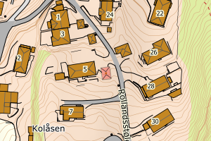 Kartbilde fra WMS-tjeneste av avviket