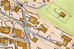 Kartbilde fra WMS-tjeneste av avviket