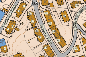 Kartbilde fra WMS-tjeneste av avviket