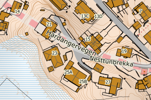 Kartbilde fra WMS-tjeneste av avviket