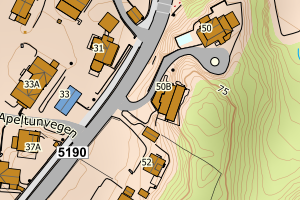 Kartbilde fra WMS-tjeneste av avviket