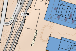 Kartbilde fra WMS-tjeneste av avviket