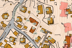 Kartbilde fra WMS-tjeneste av avviket